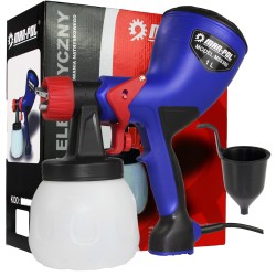 Pistola per Verniciatura a Spruzzo Elettrica | 600W | Flusso Massimo 0,5 Litri/min | Ugello in Metallo 1,8 mm | Serbatoio 1 Litro | per Vernici Oleose Acriliche Emulsive Impregnanti Primer Lacche